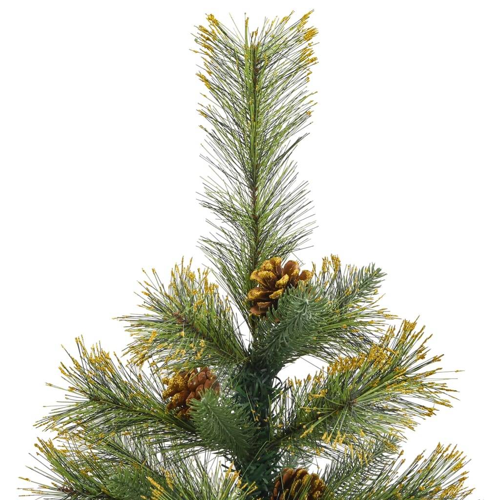 vidaXL Künstlicher Weihnachtsbaum Klappbar mit Zapfen 150 cm