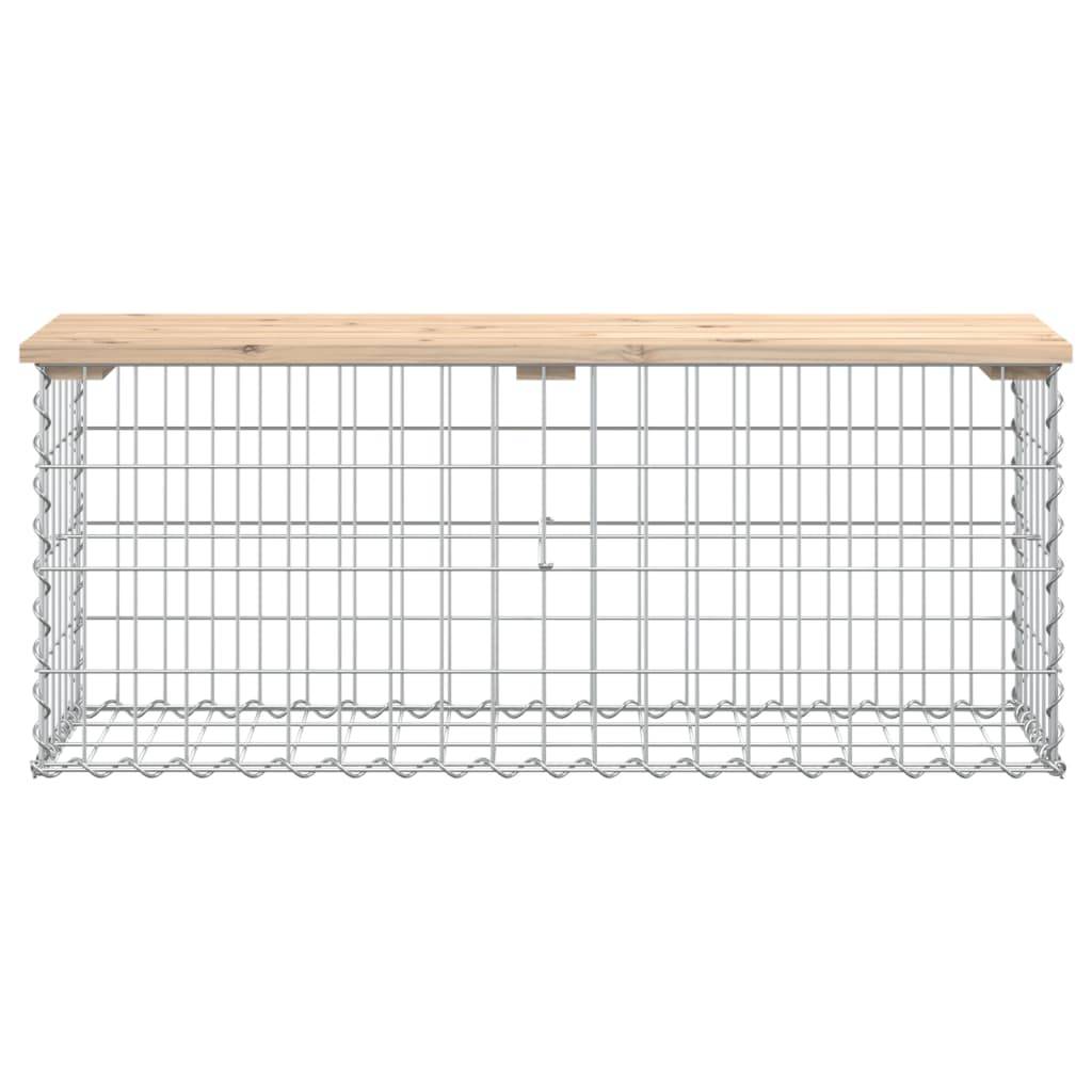 vidaXL Gartenbank aus Gabionen 103x31,5x42 cm Massivholz Kiefer