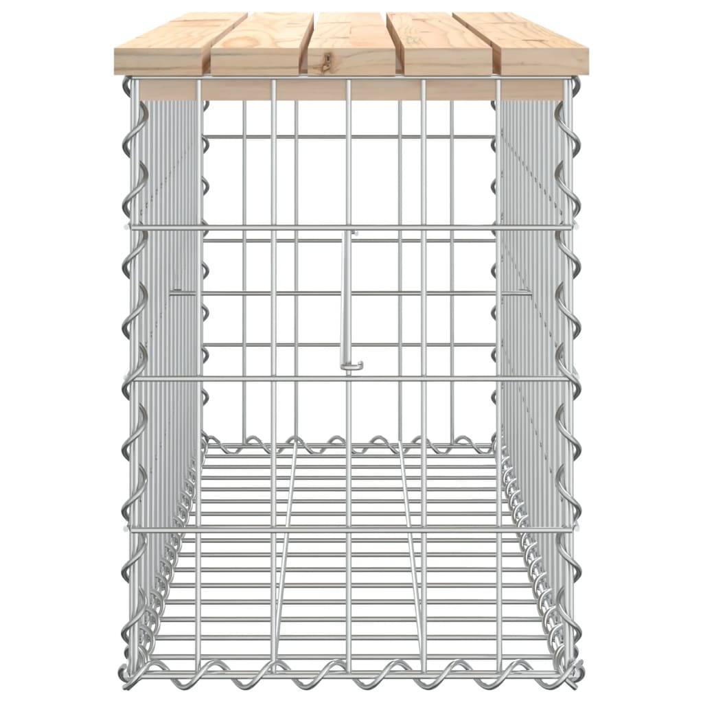 vidaXL Gartenbank aus Gabionen 83x31,5x42 cm Massivholz Kiefer