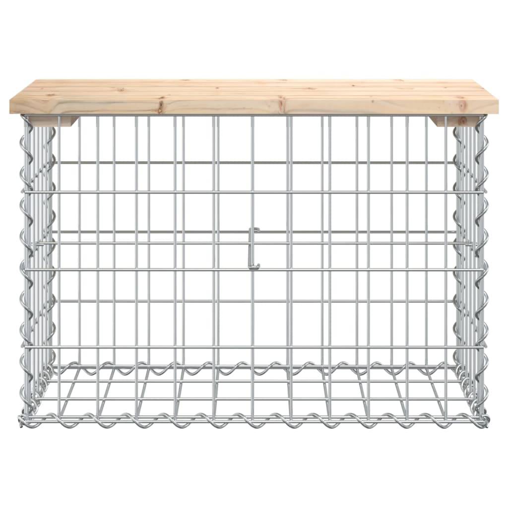 vidaXL Gartenbank aus Gabionen 63x31,5x42 cm Massivholz Kiefer