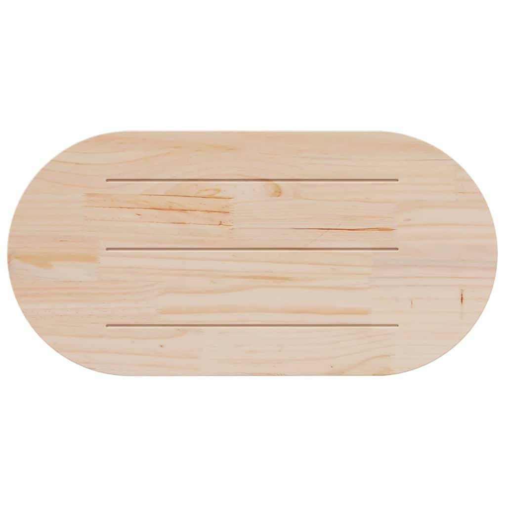 vidaXL Tischplatte Weiß 110x55x2,5 cm Massivholz Kiefer Oval