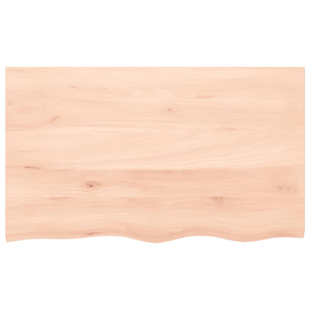 vidaXL Tischplatte 100x60x(2-4) cm Massivholz Eiche Unbehandelt