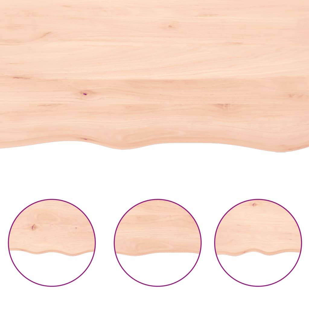 vidaXL Tischplatte 80x40x2 cm Massivholz Eiche Unbehandelt