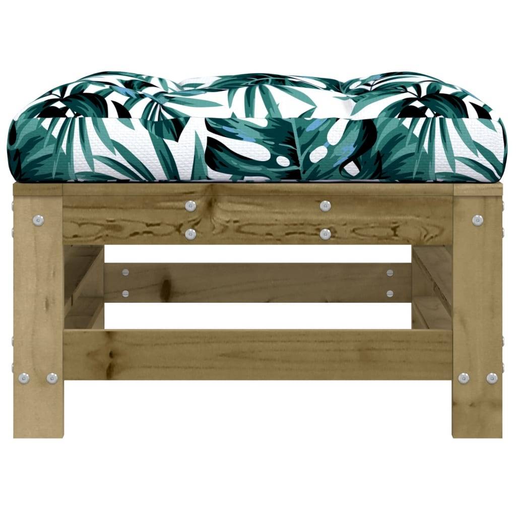 vidaXL Gartenhocker mit Kissen 2 Stk. Kiefernholz Imprägniert