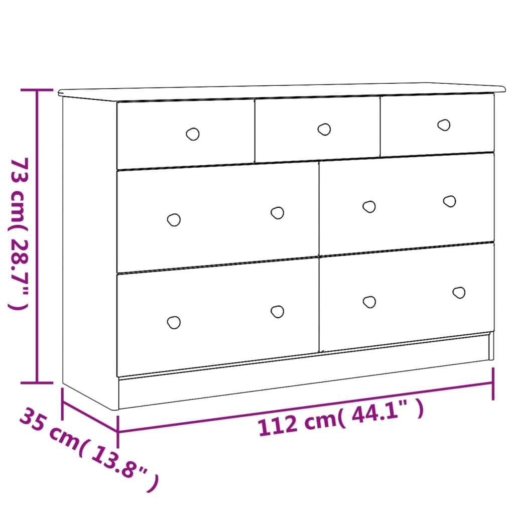 vidaXL Kommode ALTA 112x35x73 cm Massivholz Kiefer
