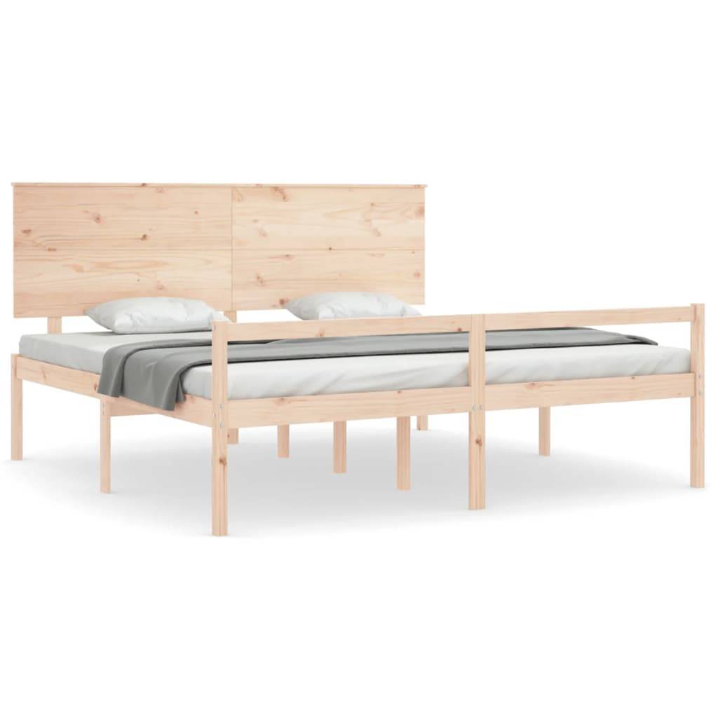 vidaXL Seniorenbett mit Kopfteil 200x200 cm Massivholz