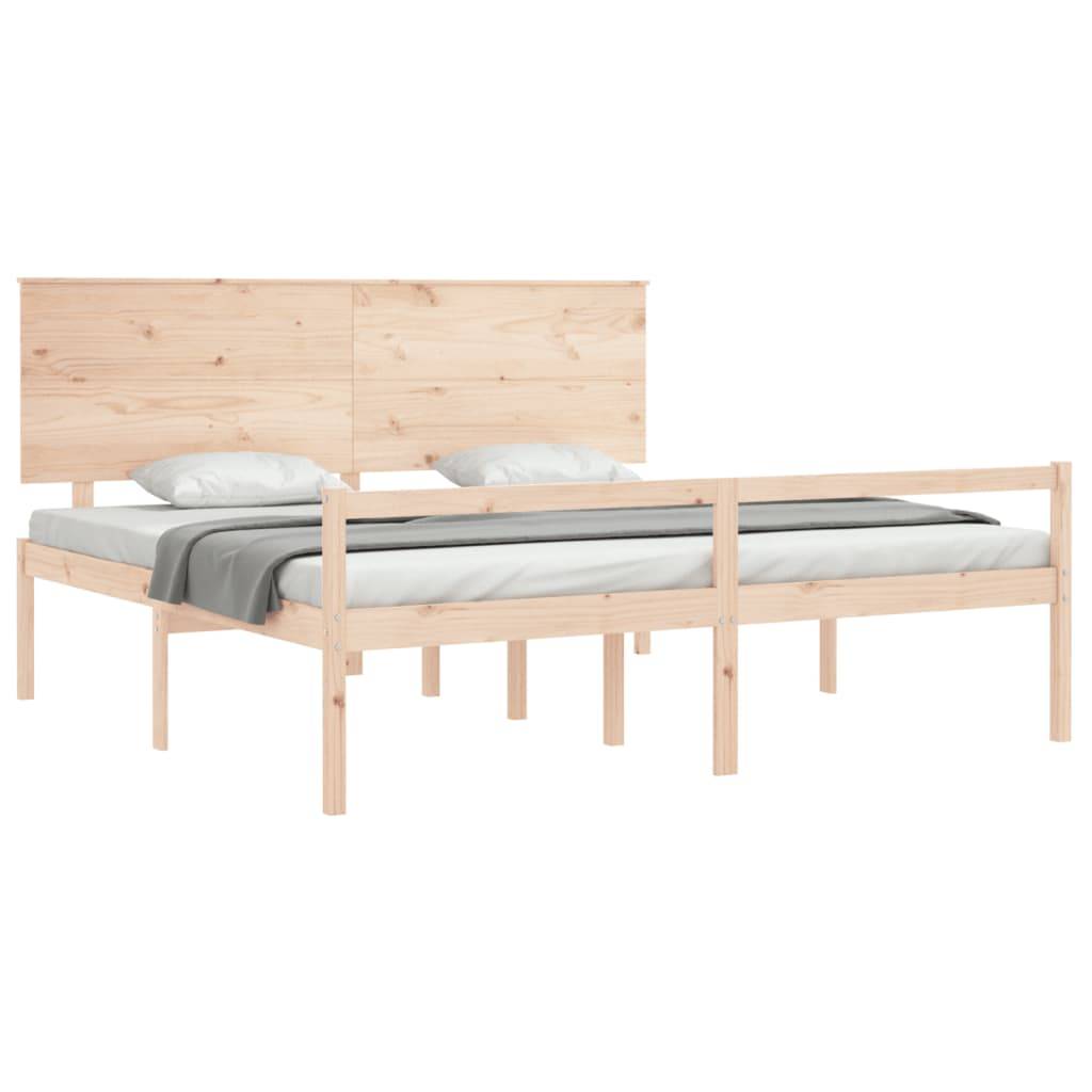 vidaXL Seniorenbett mit Kopfteil 200x200 cm Massivholz