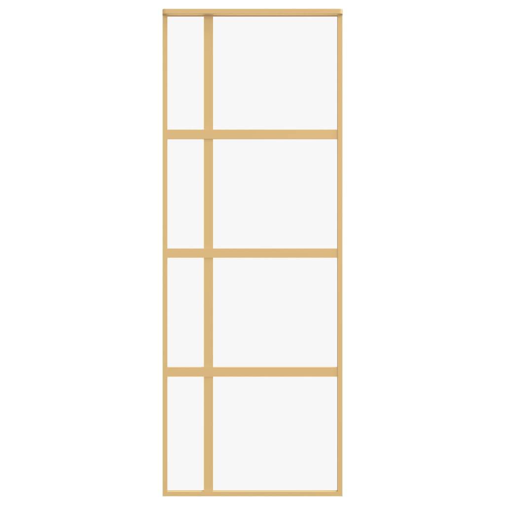 vidaXL Schiebetür Golden 76x205 cm ESG-Klarglas und Aluminium