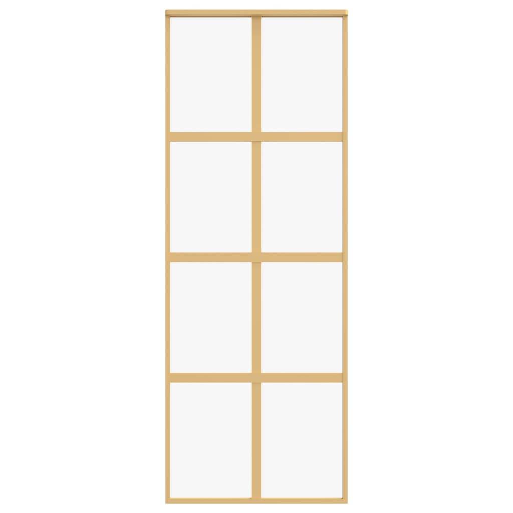 vidaXL Schiebetür Golden 76x205 cm ESG-Klarglas und Aluminium