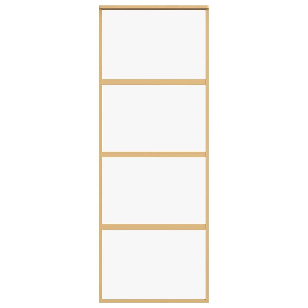 vidaXL Schiebetür Golden 76x205 cm ESG-Klarglas und Aluminium