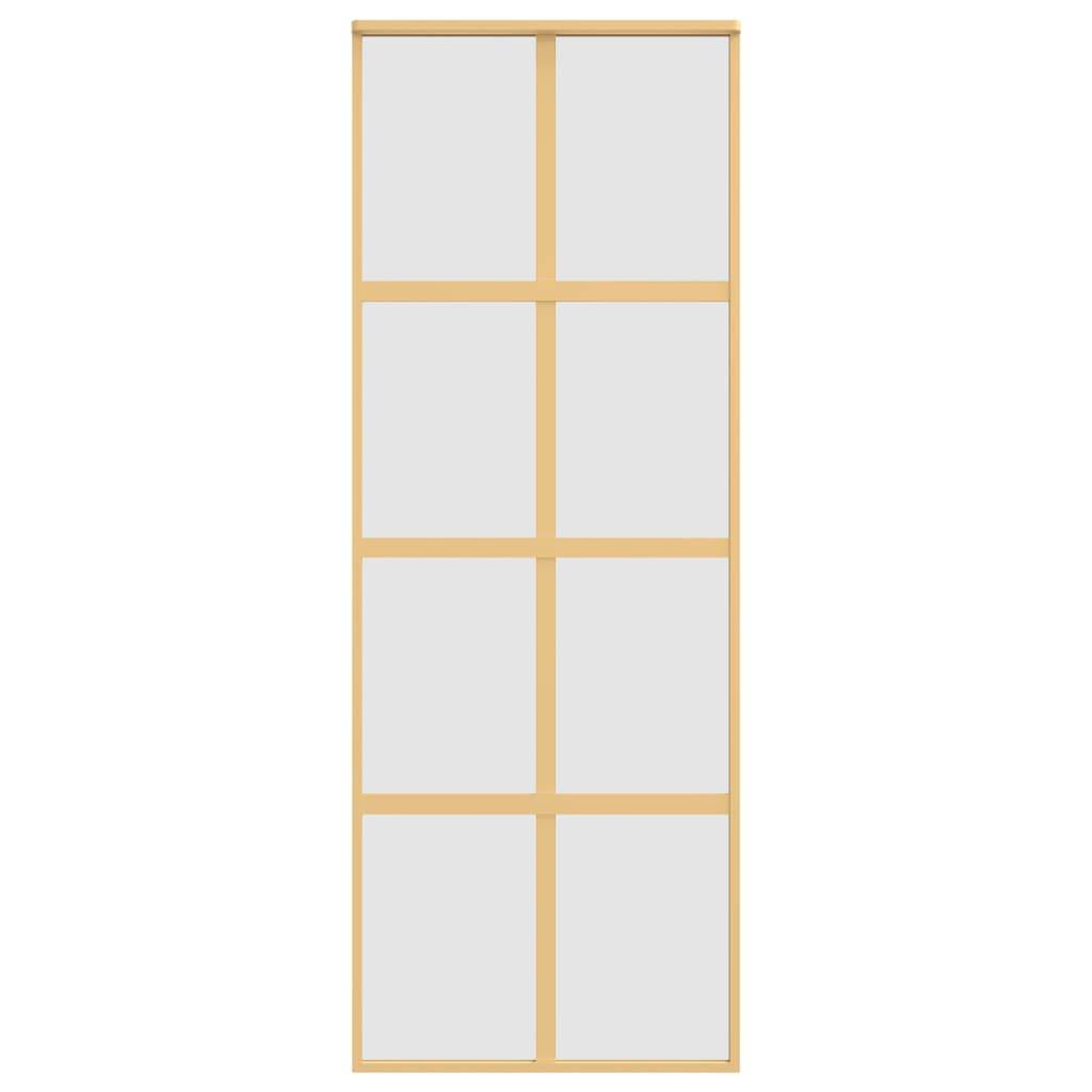 vidaXL Schiebetür Golden 76x205 cm Matt ESG-Glas und Aluminium