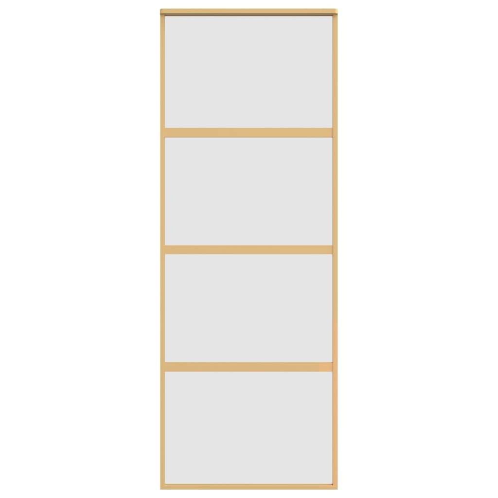 vidaXL Schiebetür Golden 76x205 cm Matt ESG-Glas und Aluminium