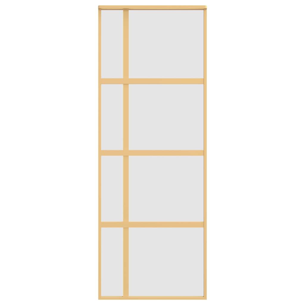 vidaXL Schiebetür Golden 76x205 cm Matt ESG-Glas und Aluminium