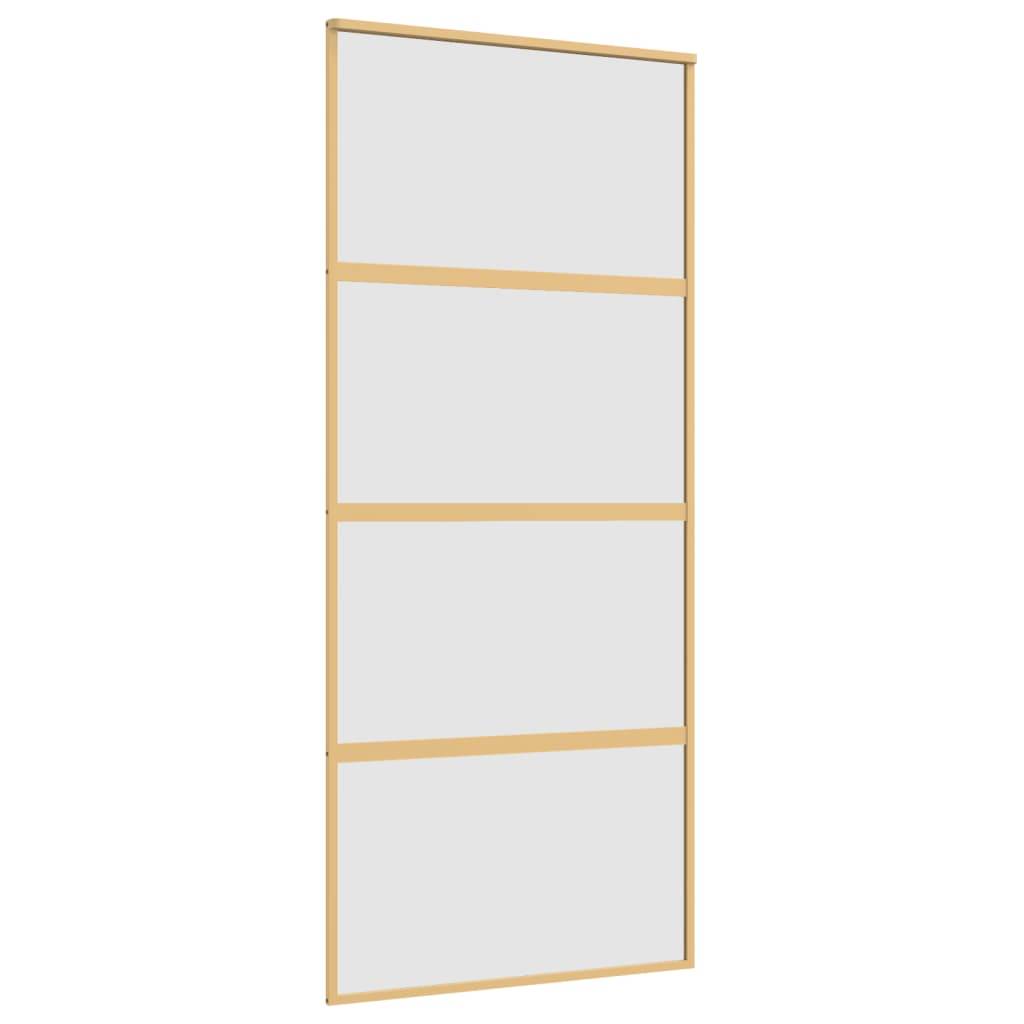vidaXL Schiebetür Golden 90x205 cm Matt ESG-Glas und Aluminium
