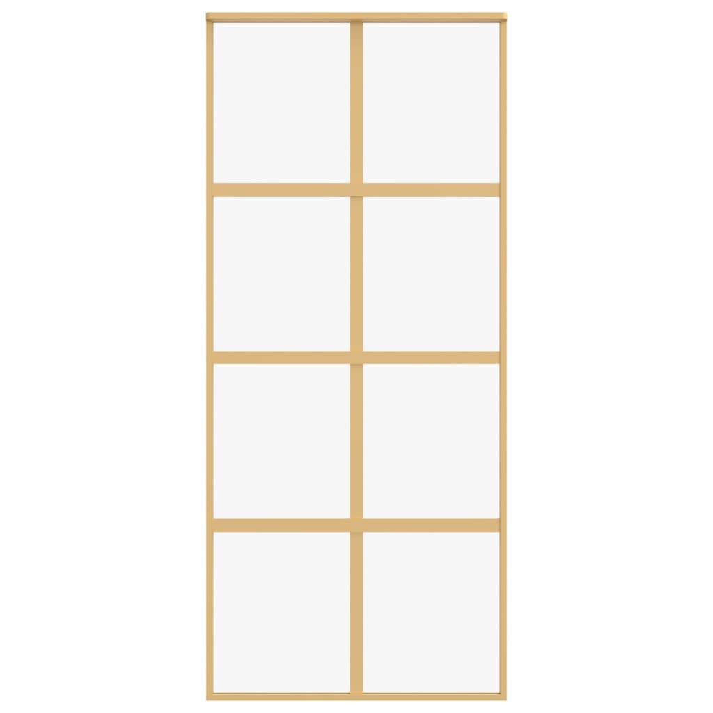 vidaXL Schiebetür Golden 90x205 cm ESG-Klarglas und Aluminium