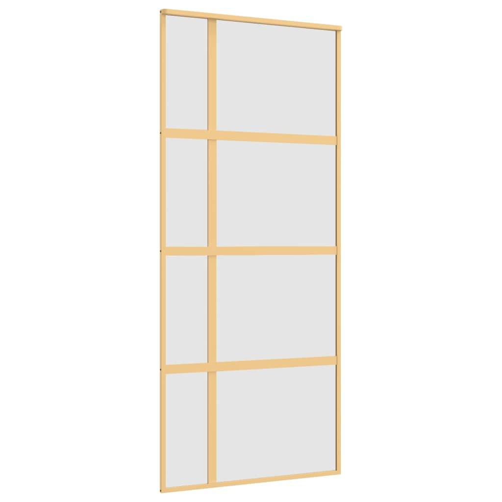 vidaXL Schiebetür Golden 90x205 cm Matt ESG-Glas und Aluminium