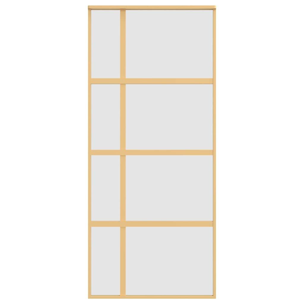 vidaXL Schiebetür Golden 90x205 cm Matt ESG-Glas und Aluminium