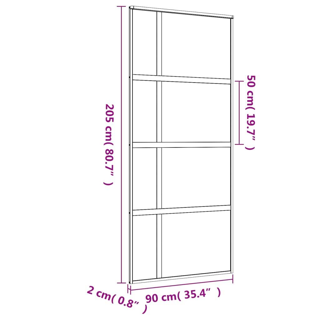 vidaXL Schiebetür Golden 90x205 cm Matt ESG-Glas und Aluminium