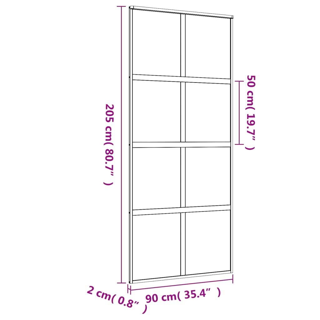 vidaXL Schiebetür Golden 90x205 cm Matt ESG-Glas und Aluminium