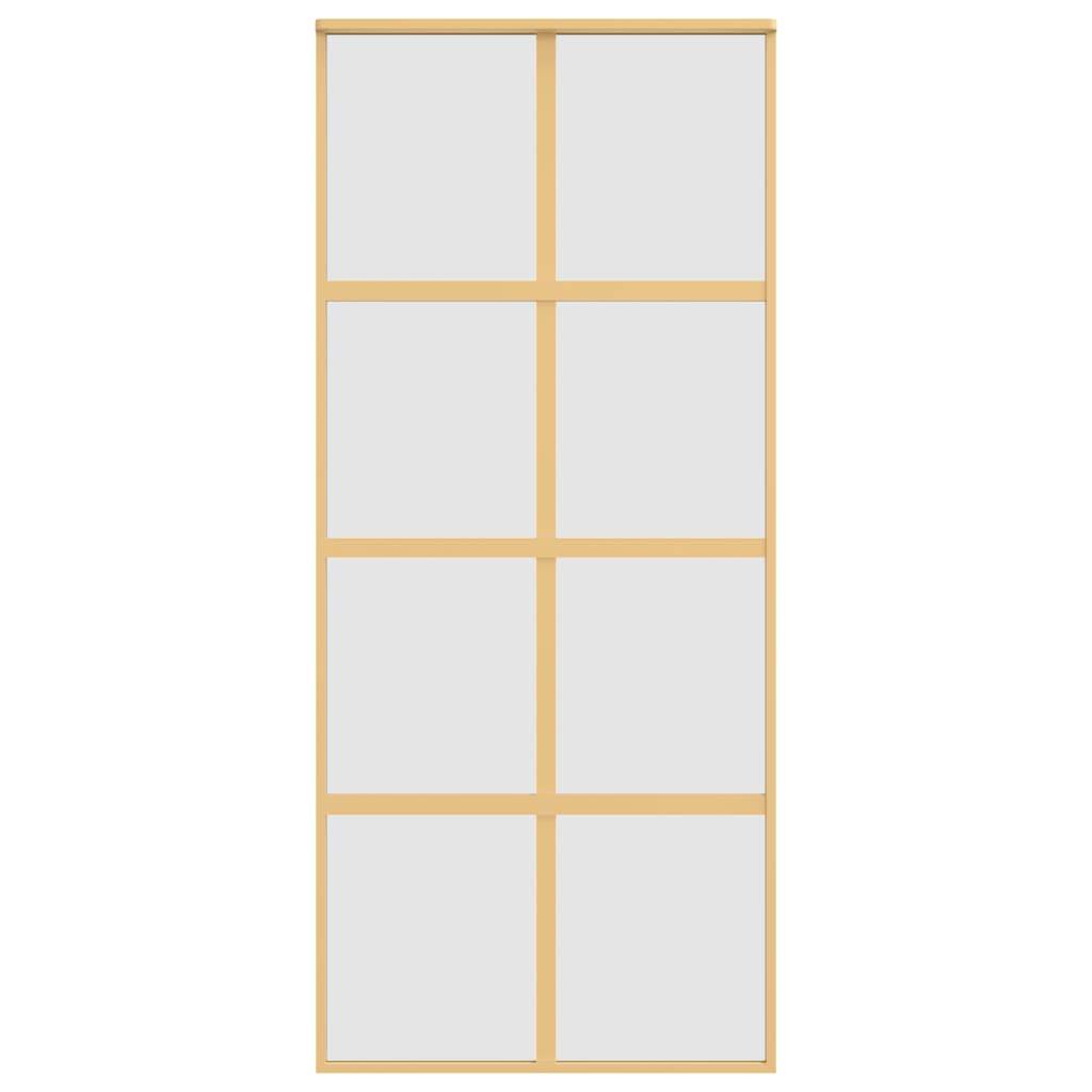 vidaXL Schiebetür Golden 90x205 cm Matt ESG-Glas und Aluminium