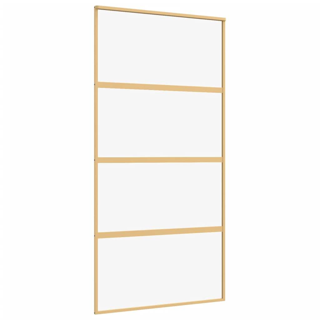 vidaXL Schiebetür Golden 102,5x205 cm ESG-Klarglas und Aluminium