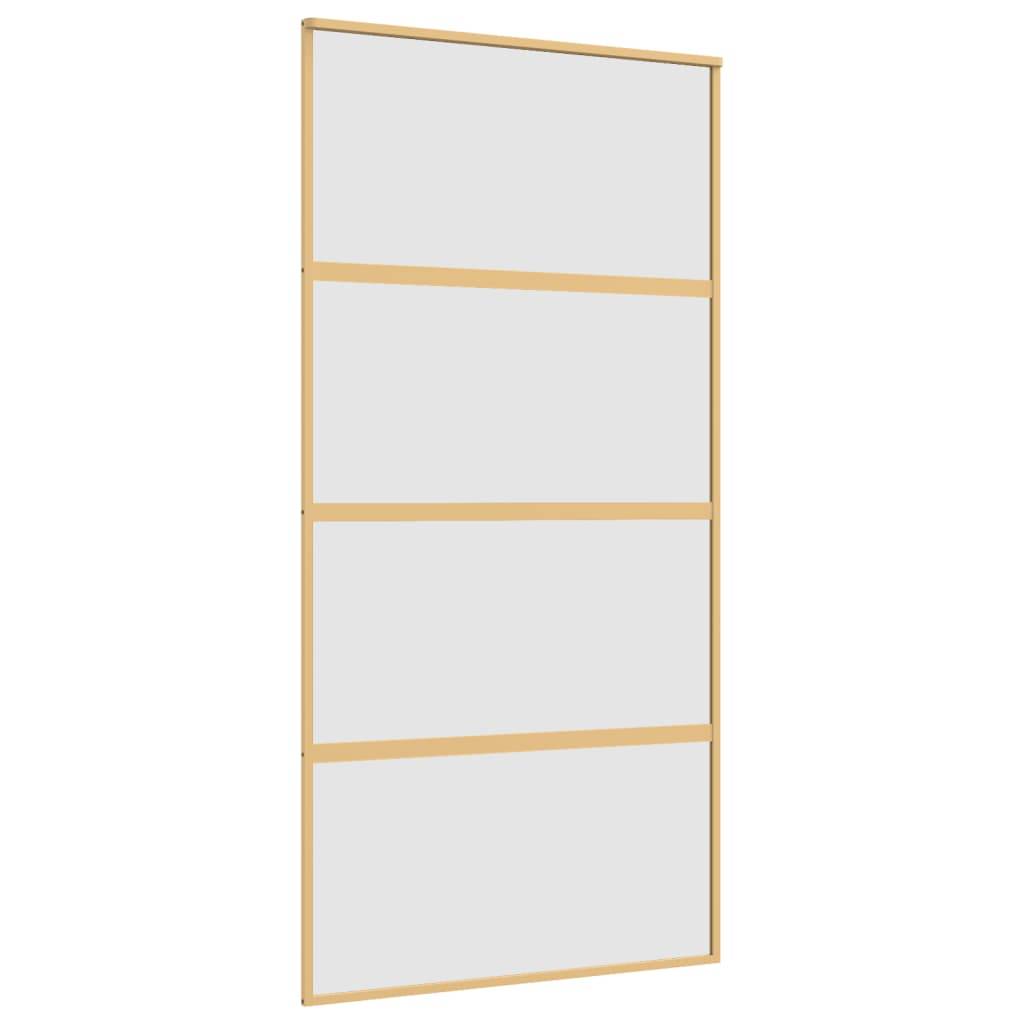 vidaXL Schiebetür Golden 102,5x205 cm Matt ESG-Glas und Aluminium