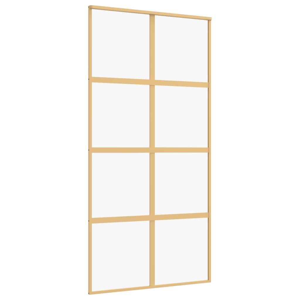 vidaXL Schiebetür Golden 102,5x205 cm ESG-Klarglas und Aluminium
