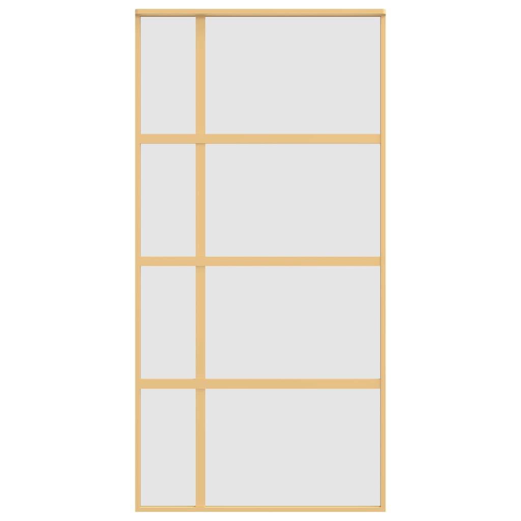 vidaXL Schiebetür Golden 102,5x205 cm Matt ESG-Glas und Aluminium