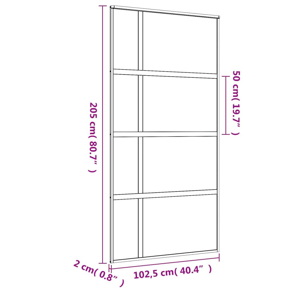 vidaXL Schiebetür Golden 102,5x205 cm ESG-Klarglas und Aluminium