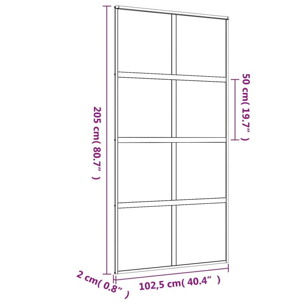 vidaXL Schiebetür Golden 102,5x205 cm ESG-Klarglas und Aluminium
