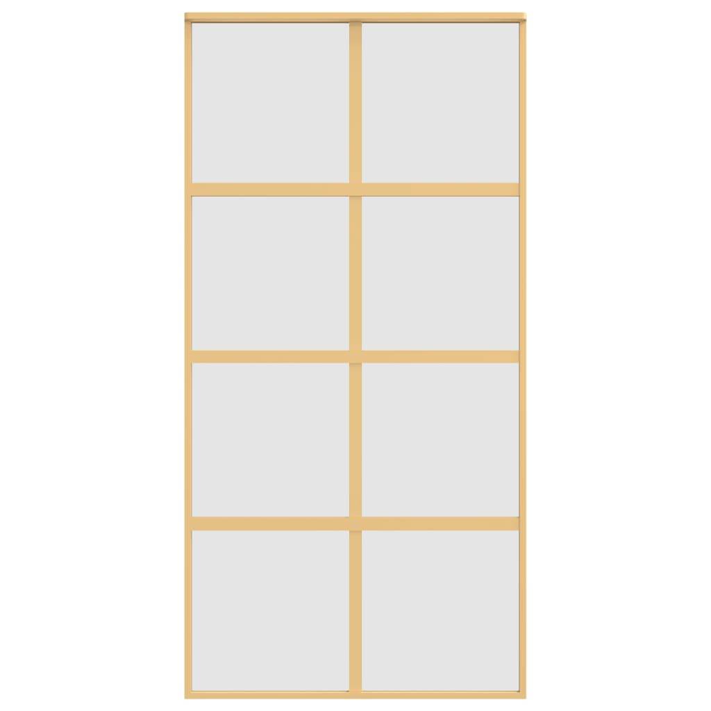 vidaXL Schiebetür Golden 102,5x205 cm Matt ESG-Glas und Aluminium