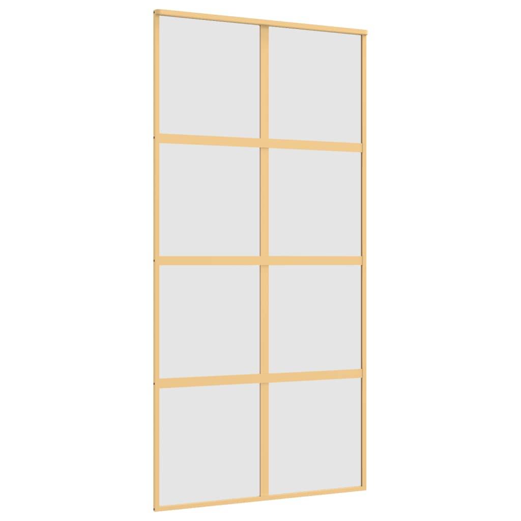 vidaXL Schiebetür Golden 102,5x205 cm Matt ESG-Glas und Aluminium