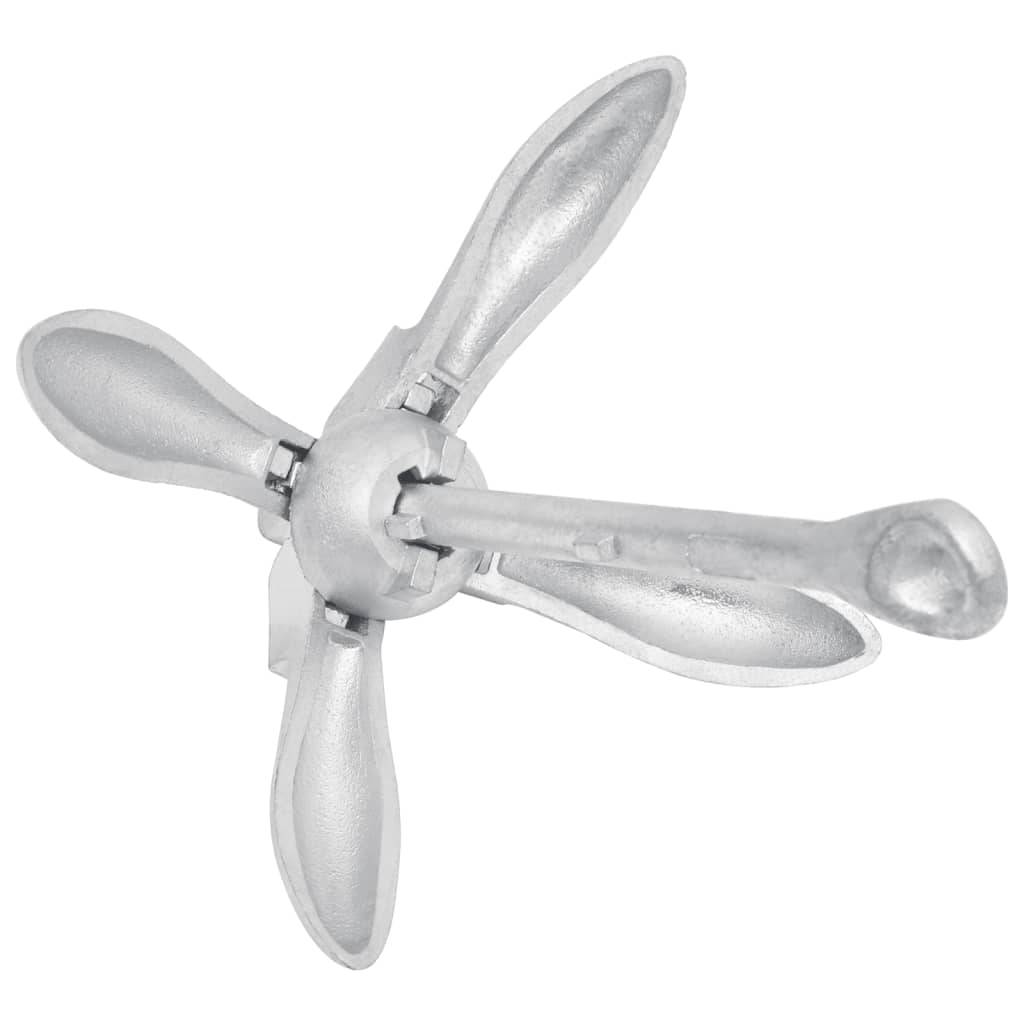 vidaXL Klappanker Silbern 3,2 kg Temperguss