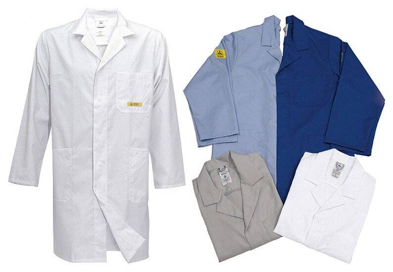 ESD Arbeitsmantel CONDUCTEX, langarm, Damen, blau, Größe 2XL