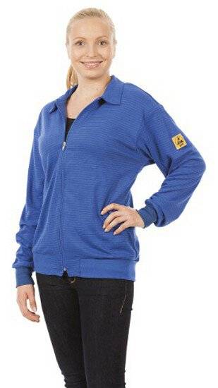ESD Sweatjacke langarm, blau, unisex, XXL