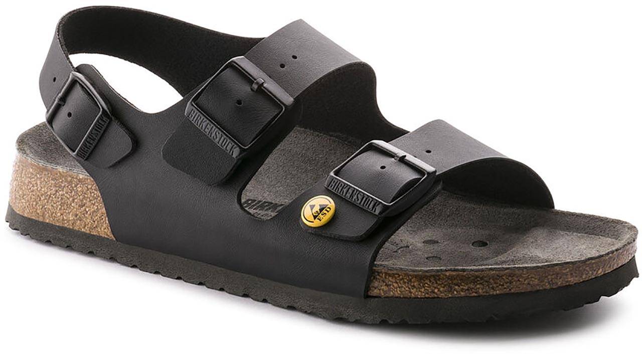 ESD-Sandalen MILANO 45 schwarz, normal, Fersenriemen