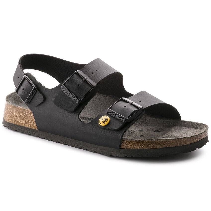 ESD-Sandalen MILANO 38 schwarz, normal, Fersenriemen