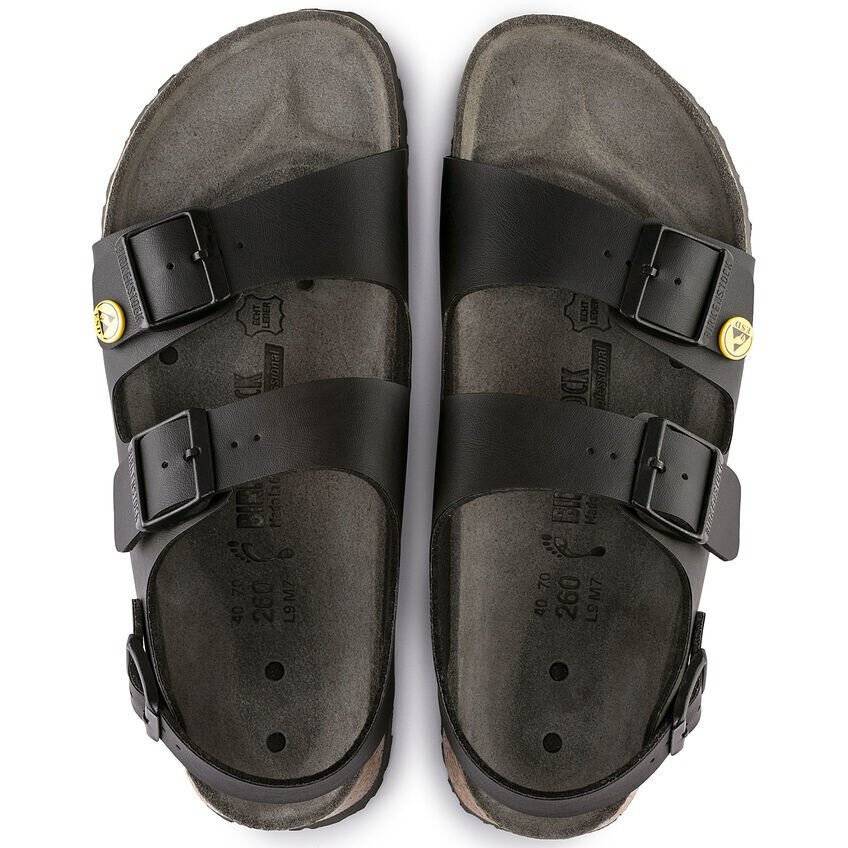 ESD-Sandalen MILANO 38 schwarz, normal, Fersenriemen