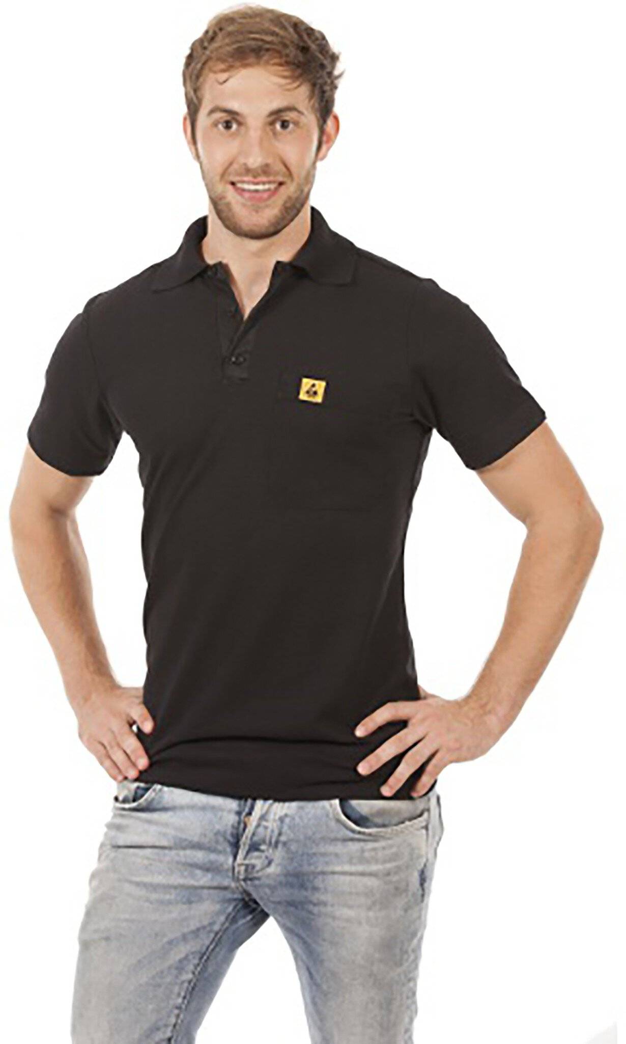 ESD Polo-Shirt kurzarm, schwarz, unisex, L