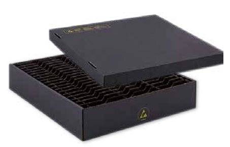 ESD Stegcontainer 45-TSC, schwarz, ohne Deckel & Stegeinsatz, 493 x 390 x 166 mm