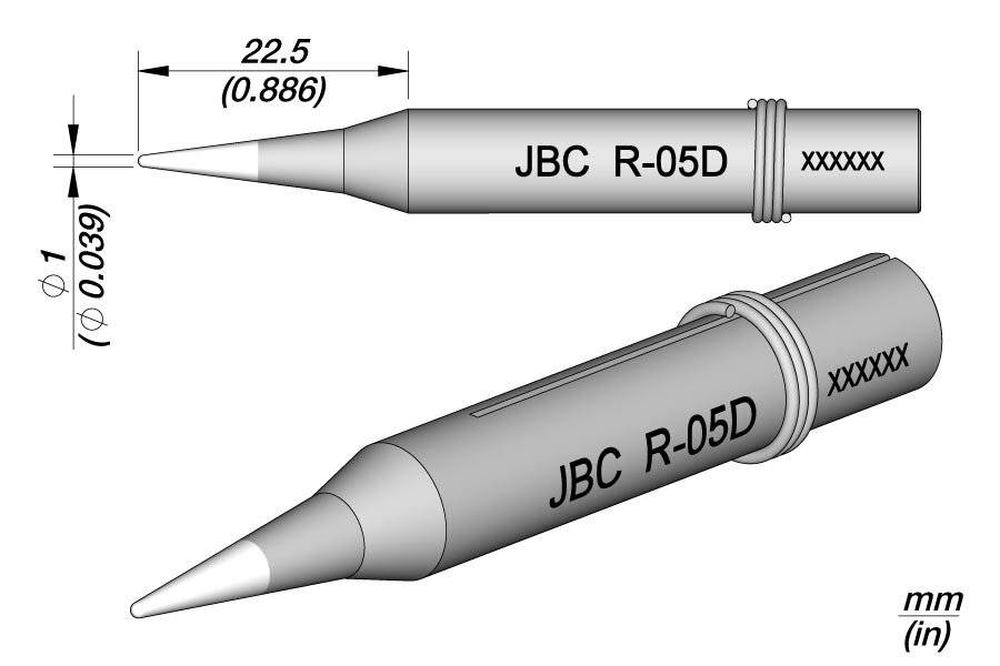 Lötspitze R-05D für 30ST, gerade, spitz, 0390401