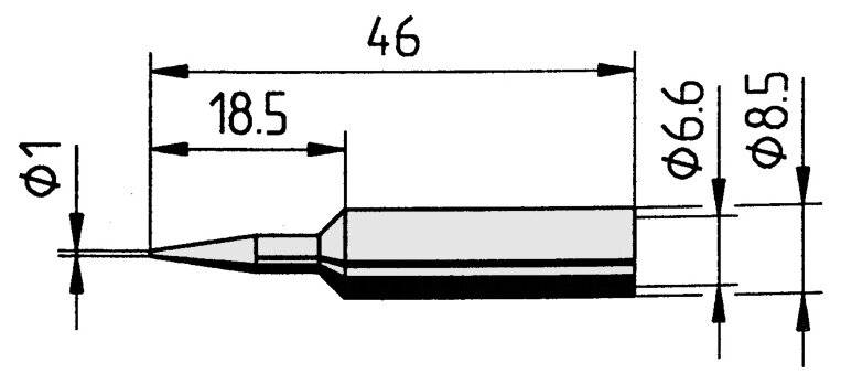Lötspitze gerade, bleistiftspitz, 1,0 mm, 0832BDLF