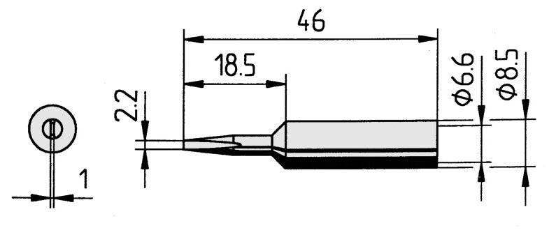 Lötspitze gerade, meißelförmig, 2,2 mm, 0832CDLF