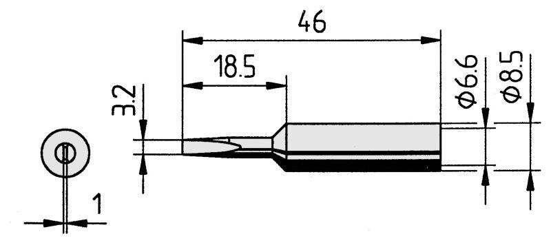 Lötspitze gerade, meißelförmig, 3,2 mm, 0832EDLF
