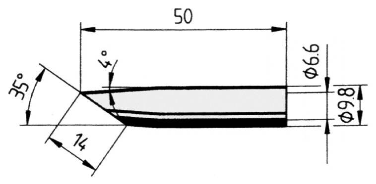 Lötspitze gerade, angeschrägt, 14,0 mm, 0832GDLF