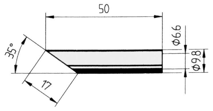 Lötspitze gerade, angeschrägt, 17,0 mm, 0832LDLF