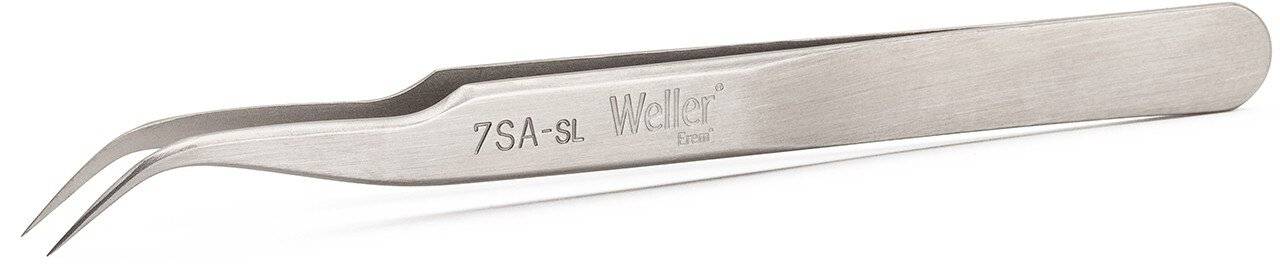 Präzisionspinzette gebogen, ausgespart, mit feinen Spitzen