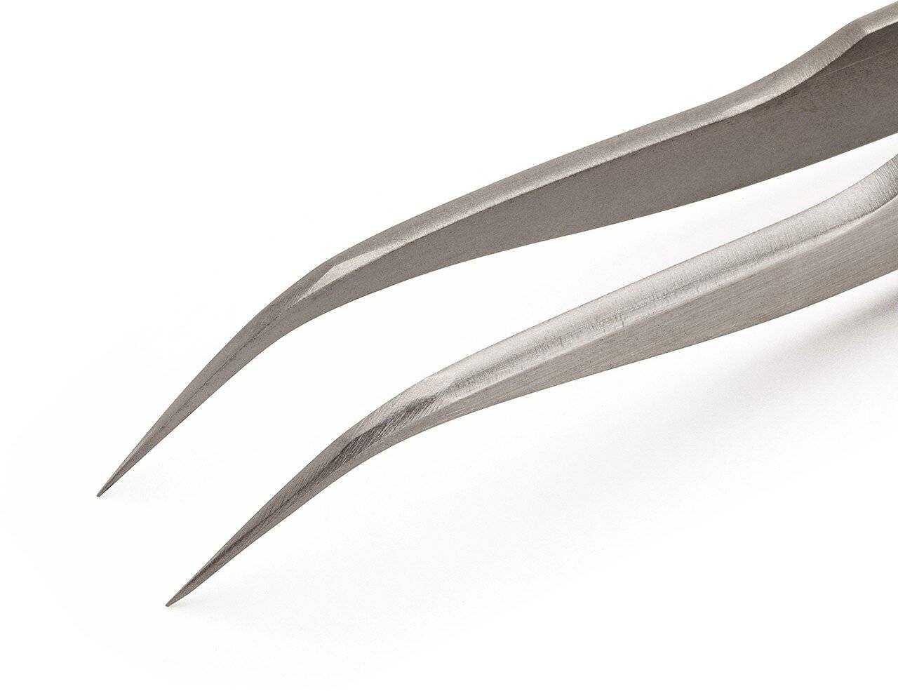 Präzisionspinzette gebogen, ausgespart, mit feinen Spitzen
