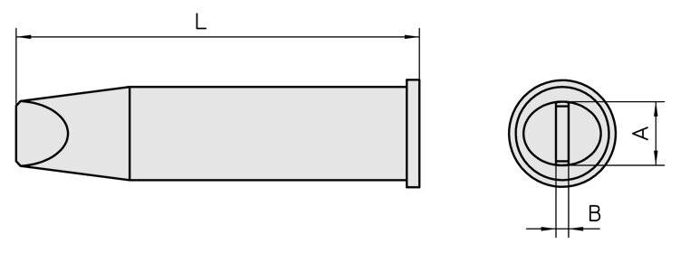 Lötspitze XHT-E, Meißelform, 7,6 x 1,5 mm