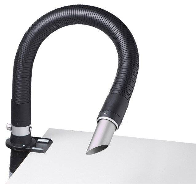 Absaugarm Kit 1 WF Düse, flexibel, Easy-Click 60, inkl. abgeschrägter Düse und Drosselklappe, 1 m